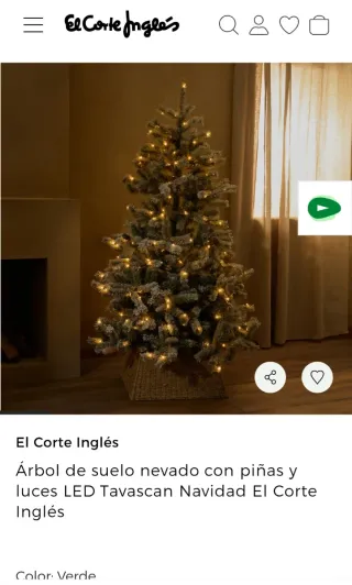 Árbol de Navidad Tavascan El Corte Inglés