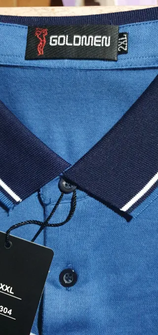 Polo Gold Men XXL Blu/Bianco Premium Collection