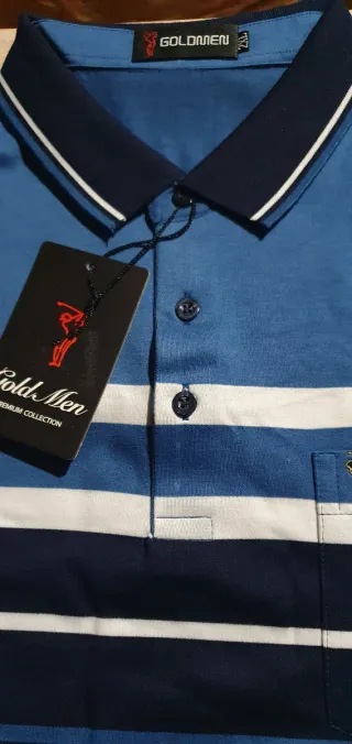 Polo Gold Men XXL Blu/Bianco Premium Collection
