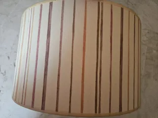 Tulipa lámpara beige crema a rayas de lino