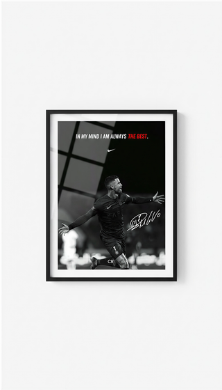 Cuadro Cristiano Ronaldo CR7 Blanco y Negro