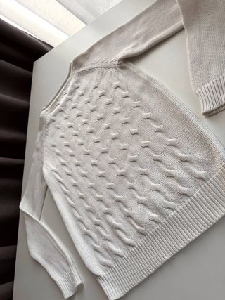 Jersey Massimo Dutti Blanco Talla XS 34 Algodón