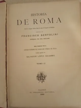 Magnífico libro antiguo. HISTORIA DE ROMA.Año 1889