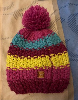 Gorro MXO Fashion pompón rayas para niñas