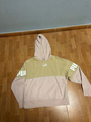Sudadera Puma Beige y Rosa Talla M