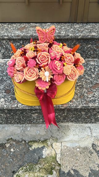 Bouquet fiori in cera di soia artigianale