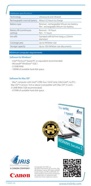 IRISNotes Executive2 - Bolígrafo OCR Digital NUEVO