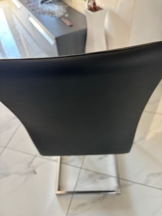 Set 6 Sedie Pelle Grigio Scuro Fatte a Mano