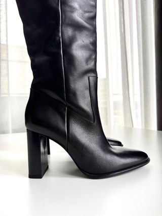 Botas altas tacón Zara Piel Talla
