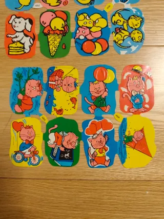 Lote de 4 laminas de cromos troquelados Kruger