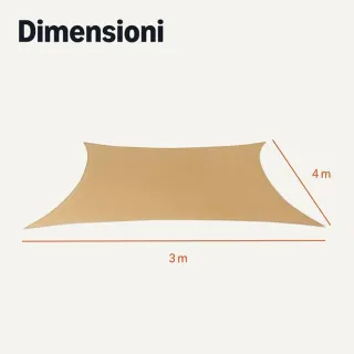 Amazon Basics Vela Parasole 3x4 mt Beige