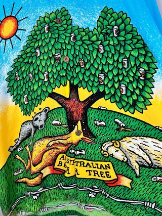 Camisa Mambo Vintage Australia Beer Tree XL