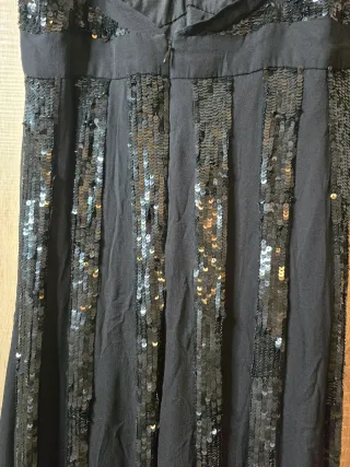 Vestido largo negro lentejuelas