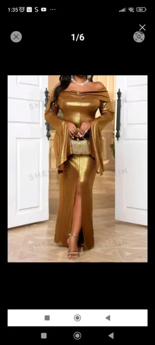 Vestido largo dorado elegante