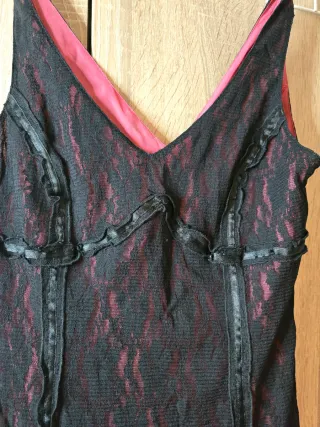 Vestido fiesta negro y rojo