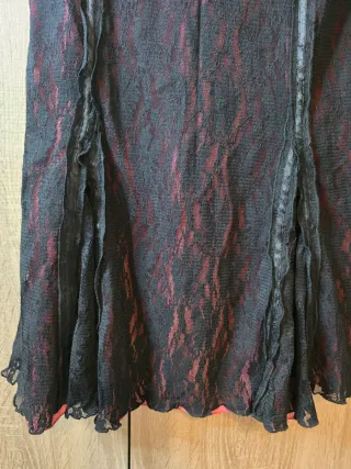 Vestido fiesta negro y rojo