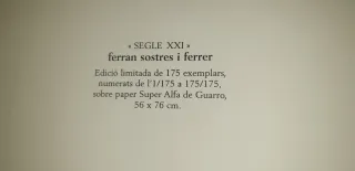 Litografía Ferran Sostres i Ferrer Segle XXI