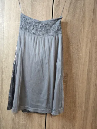 Vestido de fiesta plateado lentejuelas