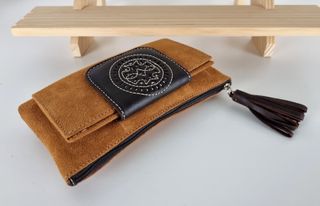 Monedero-Cartera en Piel Genuina y Piel de Ante