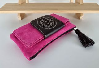 Monedero-Cartera en Piel Genuina y Piel de Ante