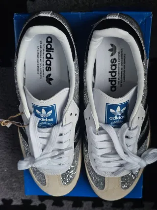 Adidas Samba OG glitter plateado