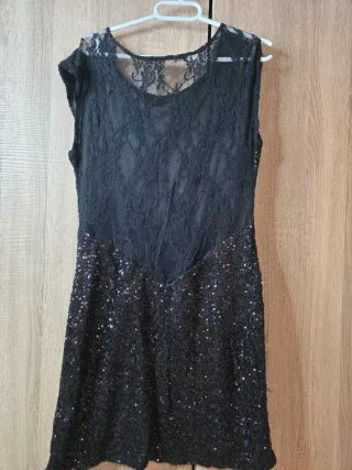 Vestido de fiesta lentejuelas negro