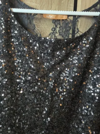 Vestido de fiesta lentejuelas negro