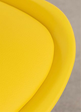 Taburete alto amarillo asiento polipiel