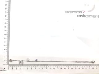 cadena plata 925mm con piedra con circonita 19 2.5cm