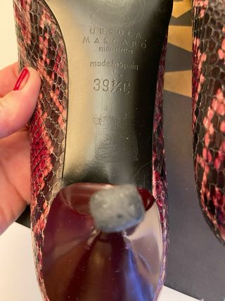 Zapatos Mascaró Tacón Serpiente Rojo/Morado