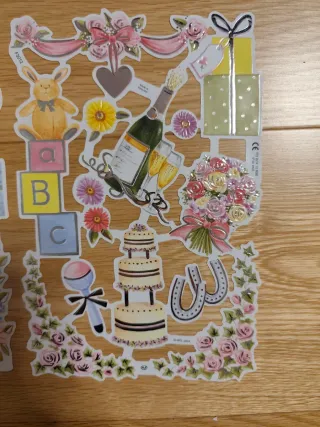 Láminas de cromos con brillo y relieve