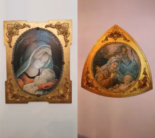 Lote 2 Cuadros Religiosos Vintage Dorados