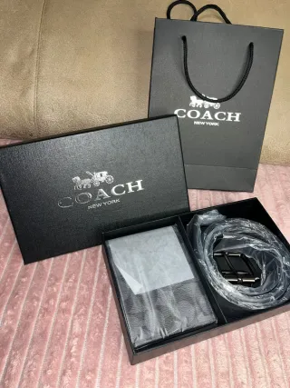Cinturón y Cartera Coach Negro
