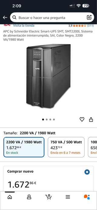 APC Smart-UPS SMT2200I Negro