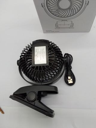 QHUI Mini Ventilador de escritorio, Ventilador de refrigeración personal USB de 3 velocidades con rotación de 360 °, cable USB y