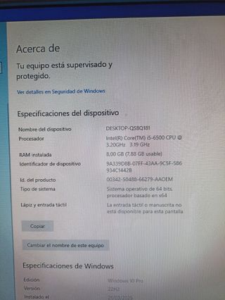 HP EliteDesk Windows 11 - i5 - 8GB DDR4 - 500GB