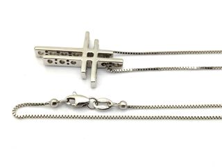 cadena oro 18k con piedra con diamante 22cm