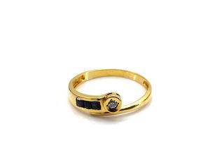 anillo oro 18k con piedra con diamante