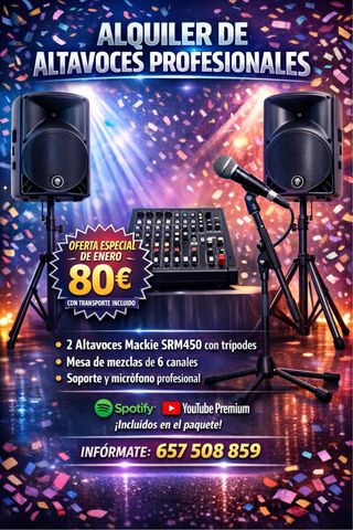 Alquiler de Altavoces Profesionales Mackie