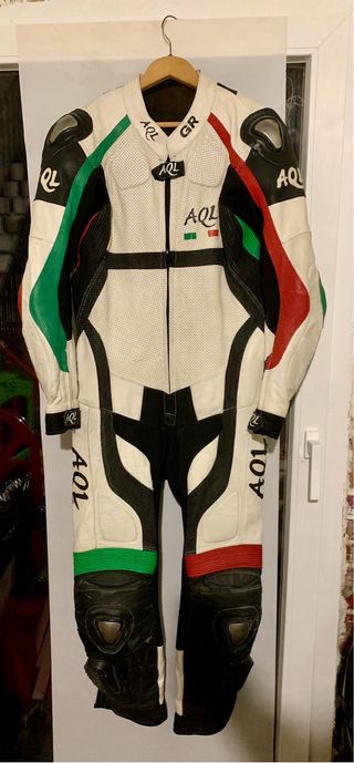 Traje Moto Cuero Colores Italia AQL Talla 50