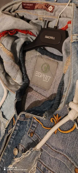 Giubbotto jeans patchwork riciclato