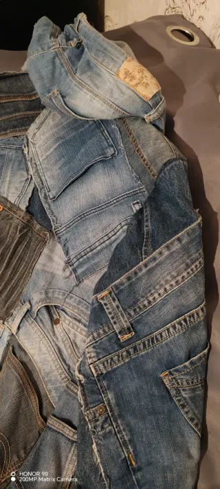 Giubbotto jeans patchwork riciclato