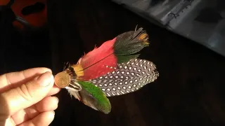 Tocado de plumas natural  para pelo o gorro