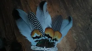 Tocado de plumas natural  para pelo o gorro