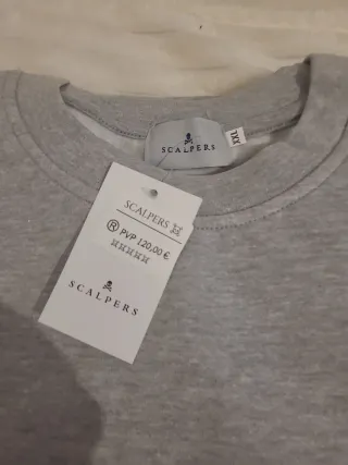 Sudadera Scalpers XXL Gris Nueva Con Etiquetas