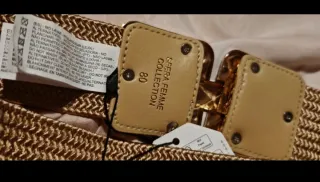 Cinturón hebilla dorada 80 cm