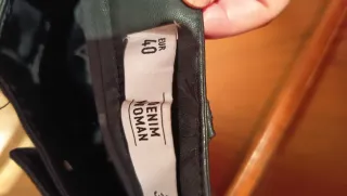 Pantalón efecto piel Denim mujer