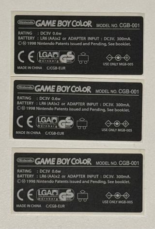 Pegatina Game Boy Color CGB-001