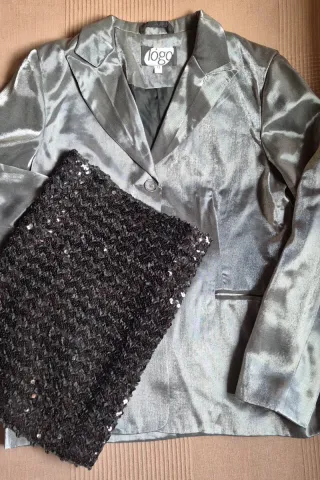 TOP ELÁSTICO LENTEJUELAS NEGRO T.ÚNICA