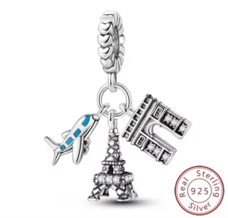 Charm Pandora Avión Torre Eiffel París